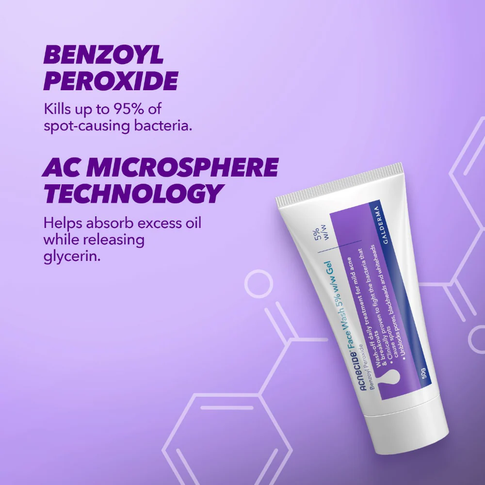 Acnecide + Purifide Purifide Face Wash Spot Treatment with Benzoyl Peroxide Twin Pack 2 x 50g - Image 4