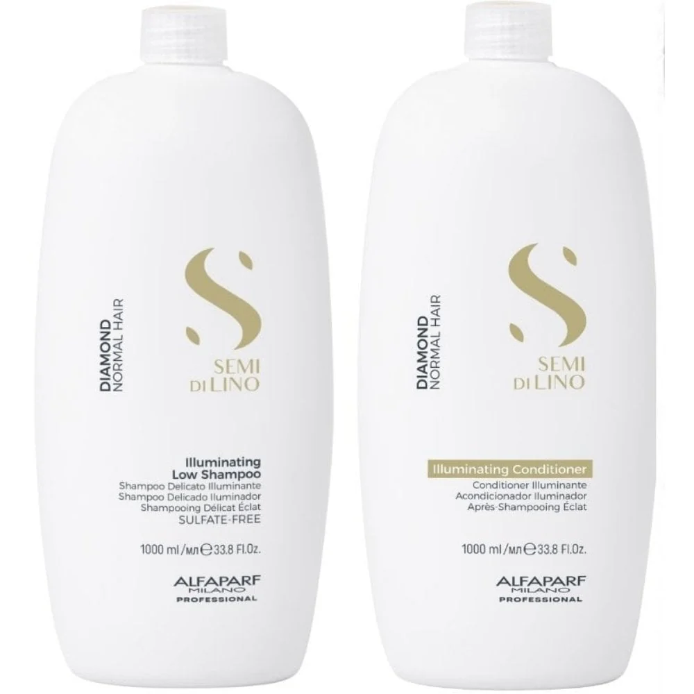Alfaparf Milano Semi Di Lino Diamond Illuminating Shampoo & Conditioner Twin 2 x 1000ml - Image 2