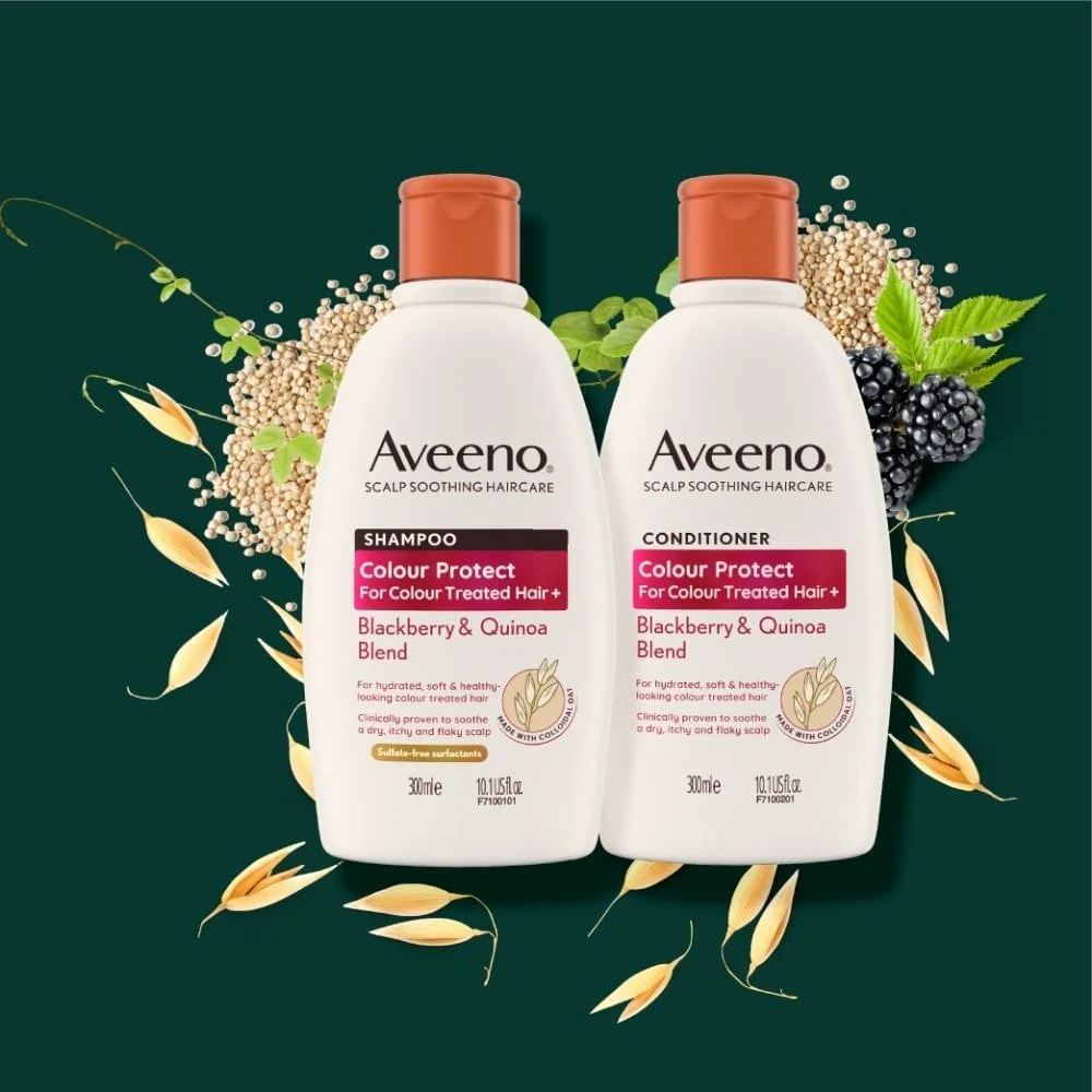 Aveeno Colour Protect+ Blackberry & Quinoa Blend Shampoo & Conditioner Twin 2 x 300ml - Image 5