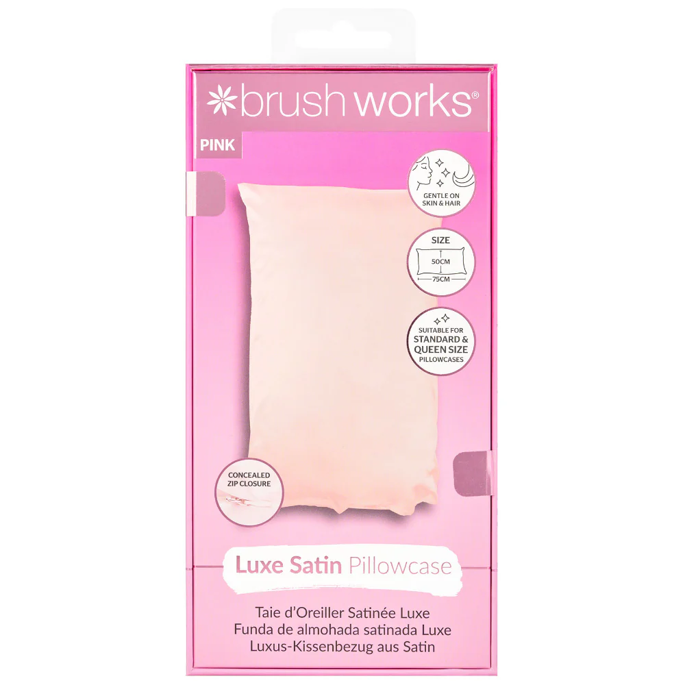 Brushworks Luxe Satin Pillowcase Pink