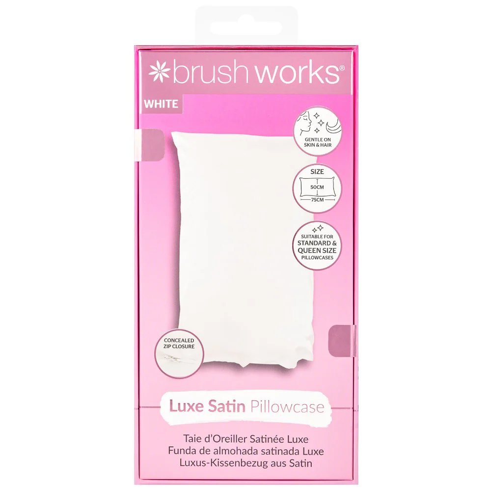 Brushworks Luxe Satin Pillowcase White