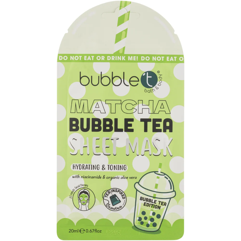 Bubble T Cosmetics Hydrating Sheet Mask Matcha 20ml