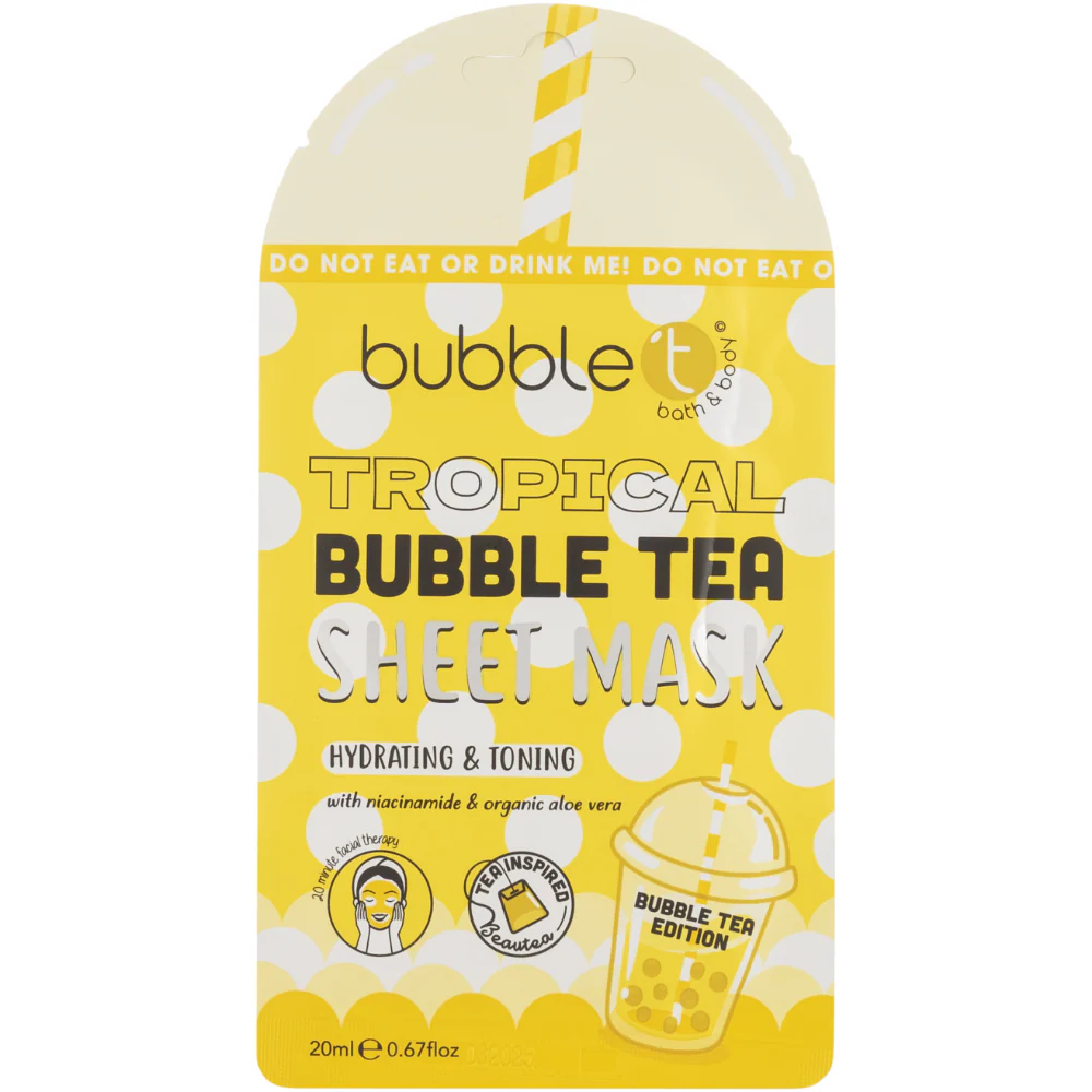 Bubble T Cosmetics Hydrating Sheet Mask Tropical 20ml