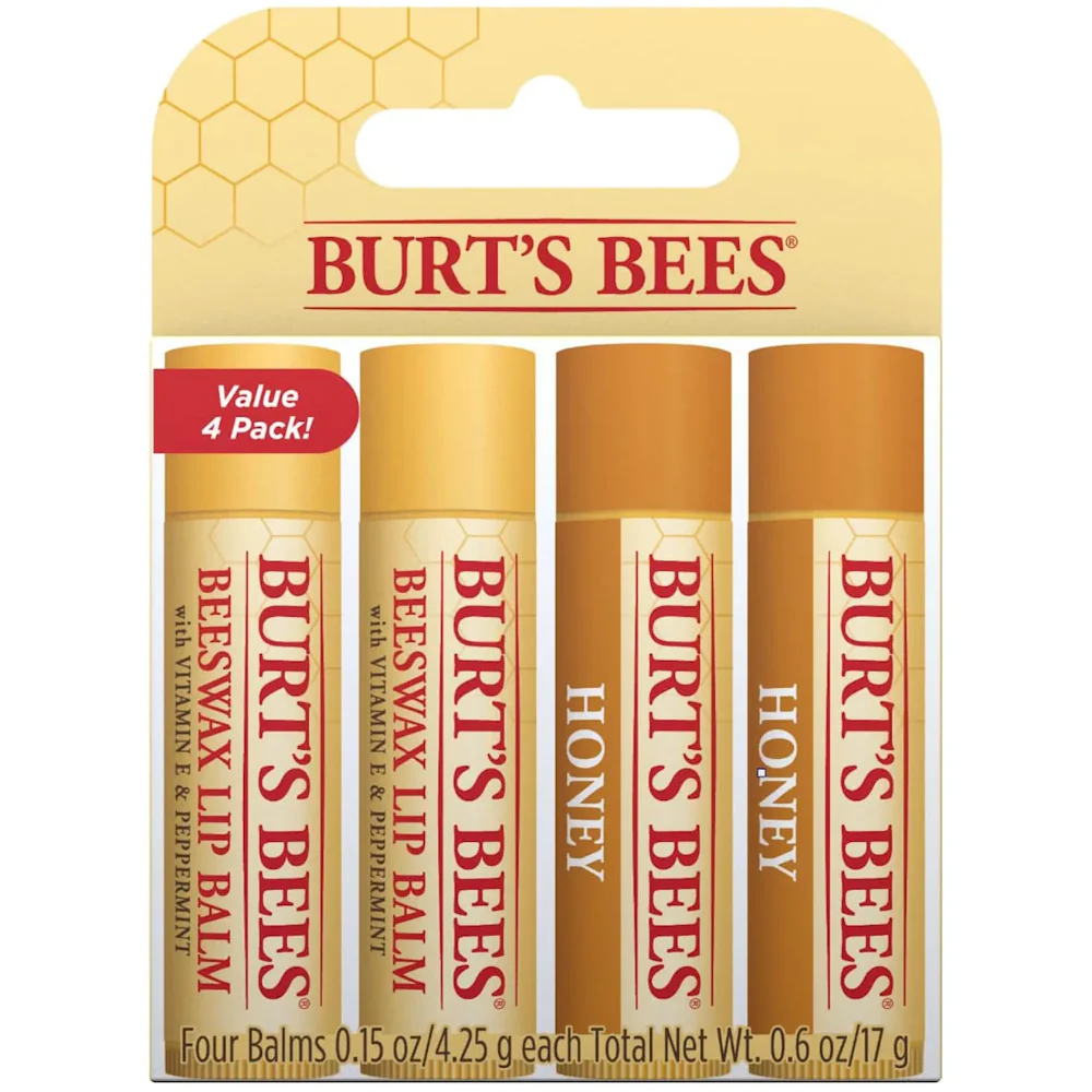 Burt's Bees Beeswax & Honey Lip Balm Set 4 x 4.25g