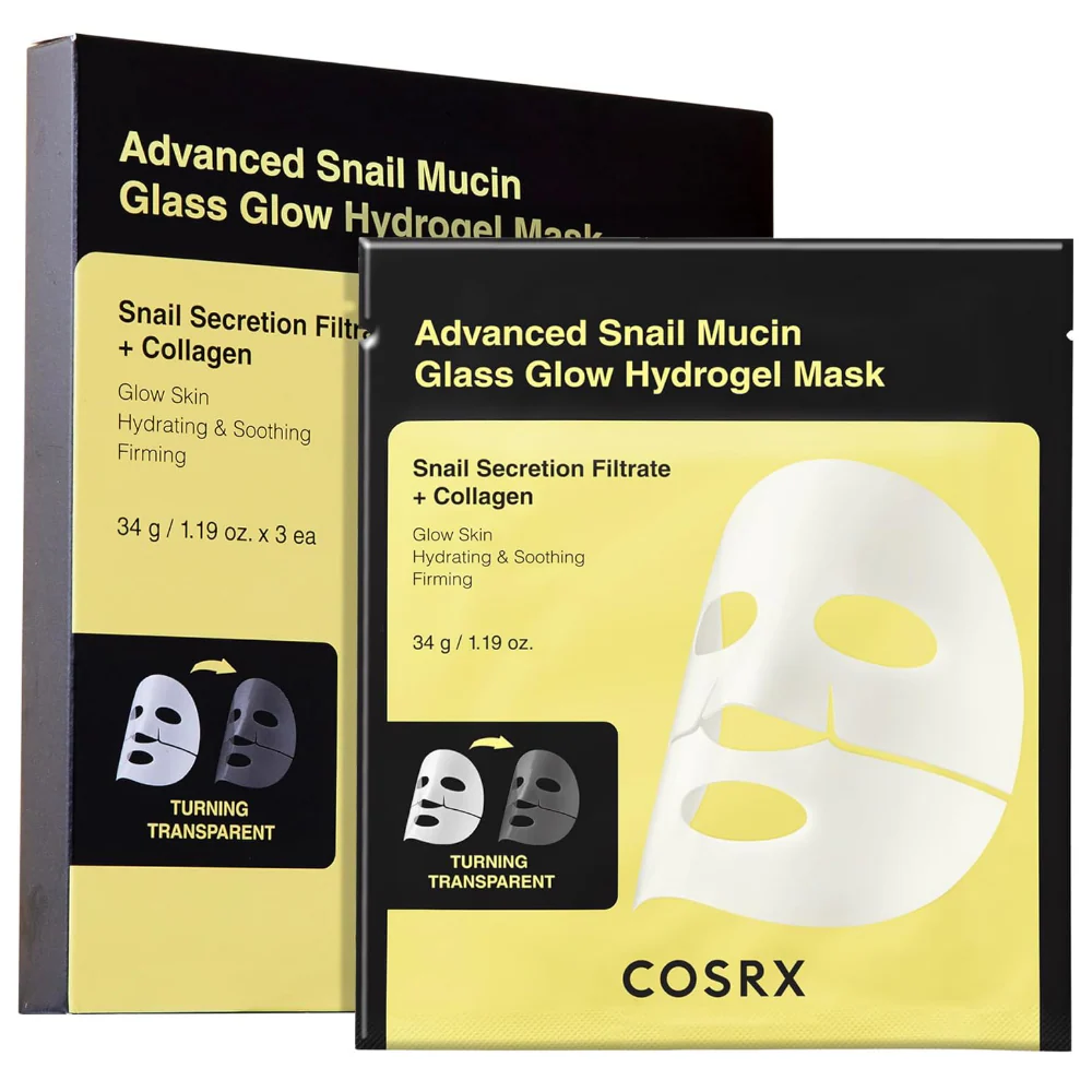 CosRx Advanced Snail Mucin Glass Glow Hydrogel Sheet Mask 3 x 34g