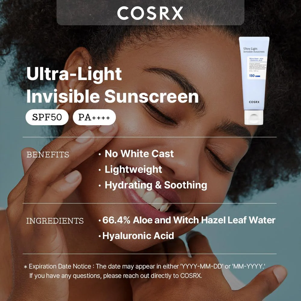 CosRx Ultra Light Invisible Sunscreen PA++++ SPF50  50ml - Image 3