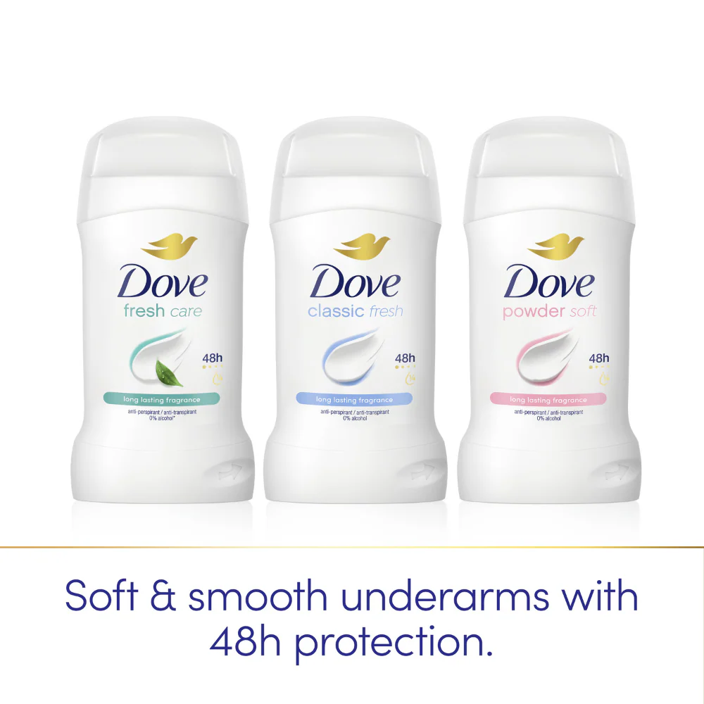 Dove Powder Soft 48h Anti-Perspirant Deodorant Stick 50ml - Image 4