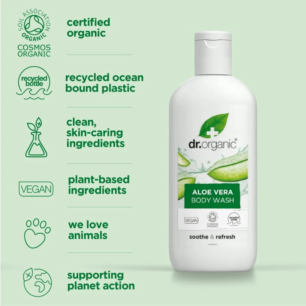 Dr. Organic Aloe Vera Body Wash 250ml - Image 3