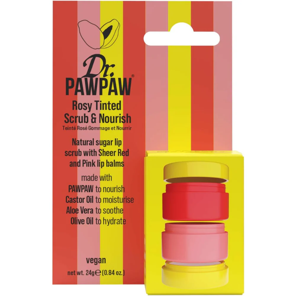 Dr. PawPaw Rosy Tinted Scrub & Nourish Lip Scrub & Balm Duo