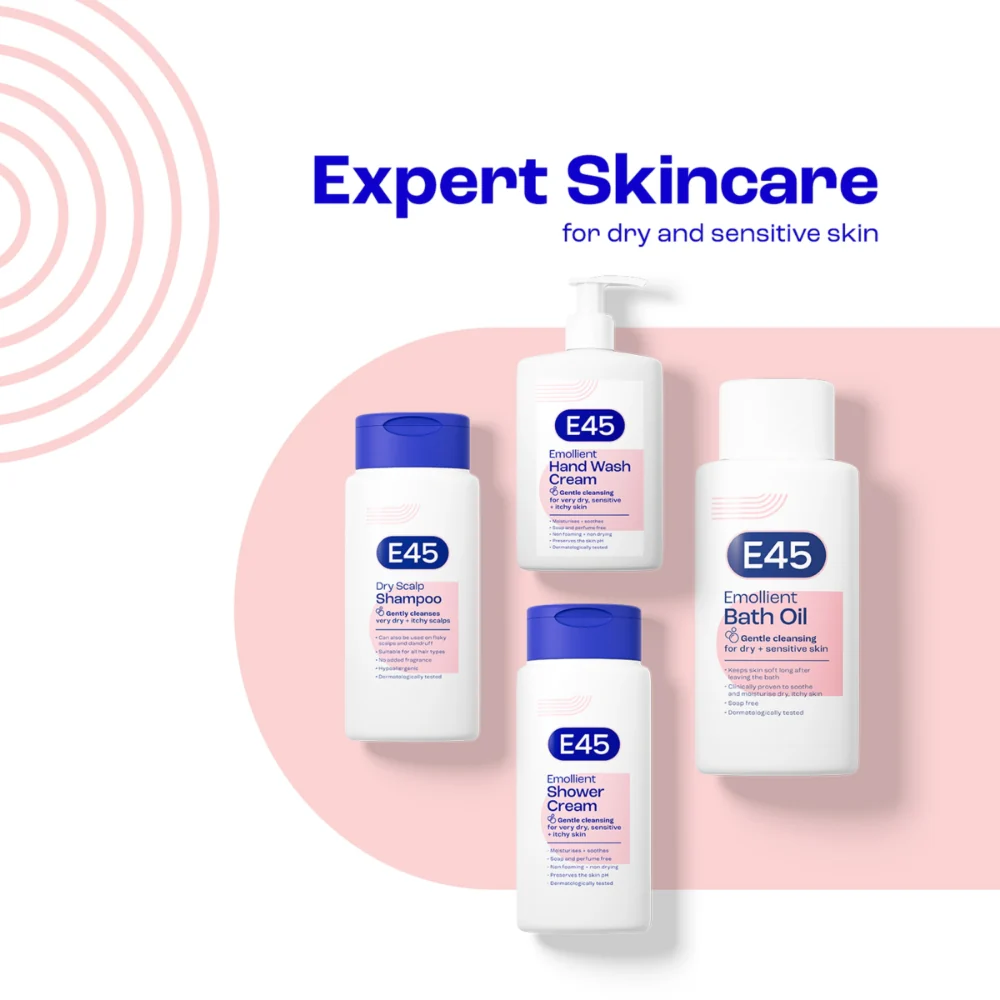 E45 Dermatological Emollient Shower Cream 200ml - Image 6