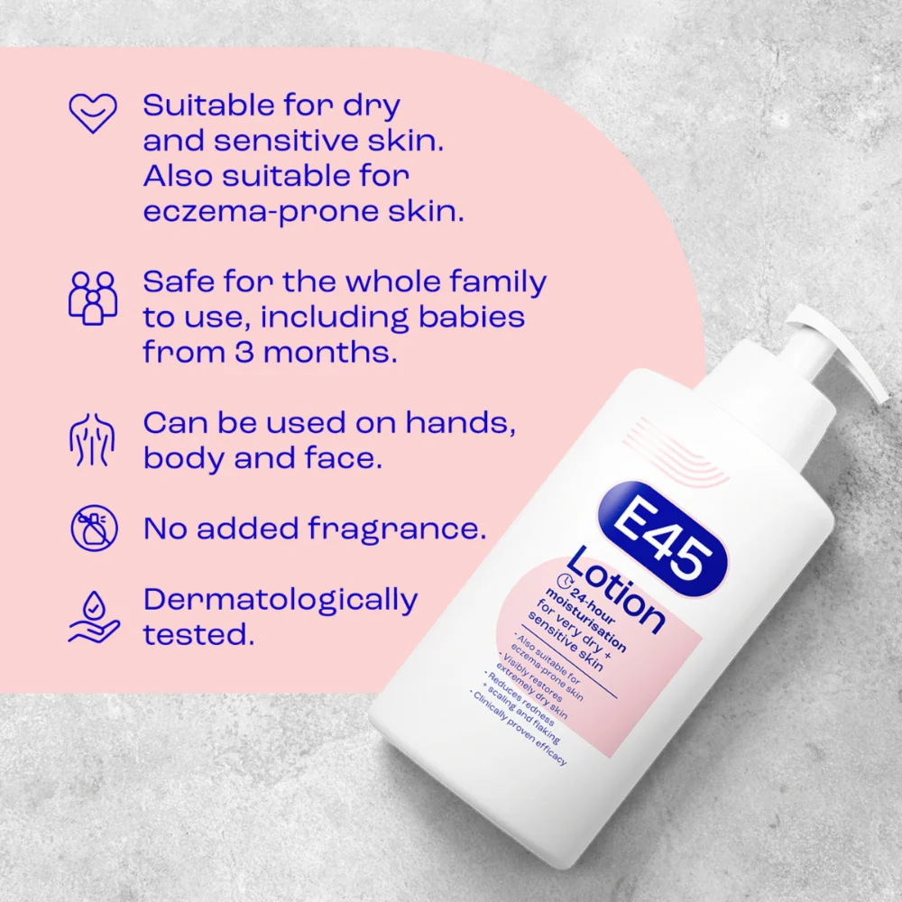E45 Moisturiser Body Lotion 500ml - Image 5