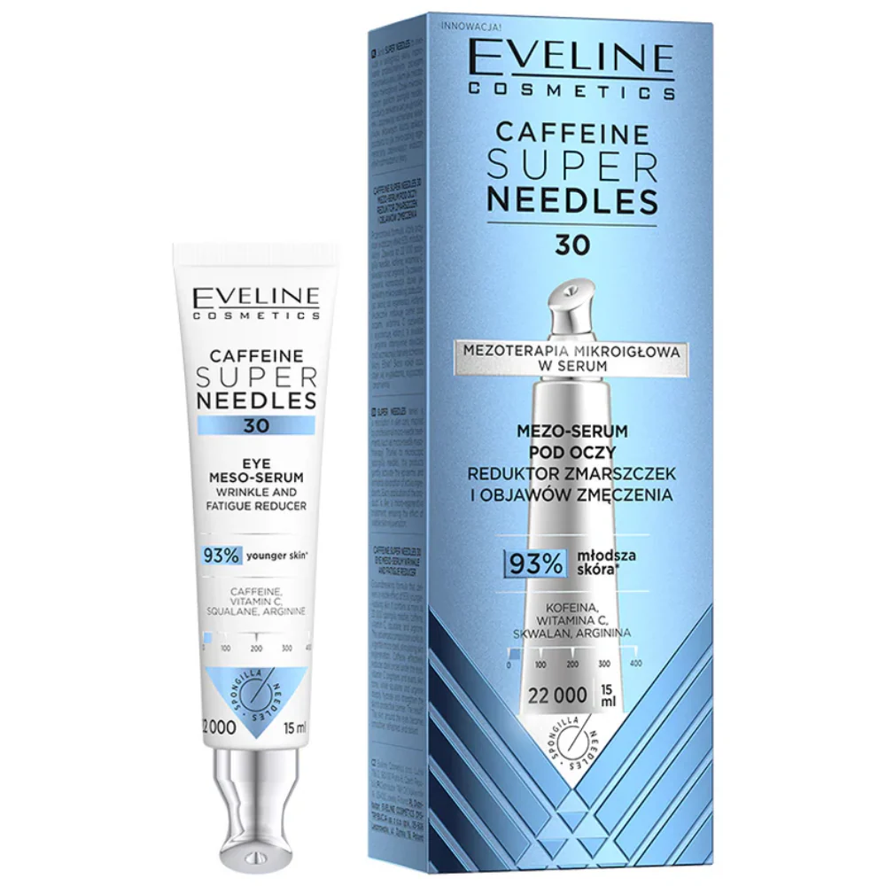 Eveline Cosmetics Caffeine Super Needles 30 Eye Meso-Serum Wrinkle & Fatigue Reducer 15ml