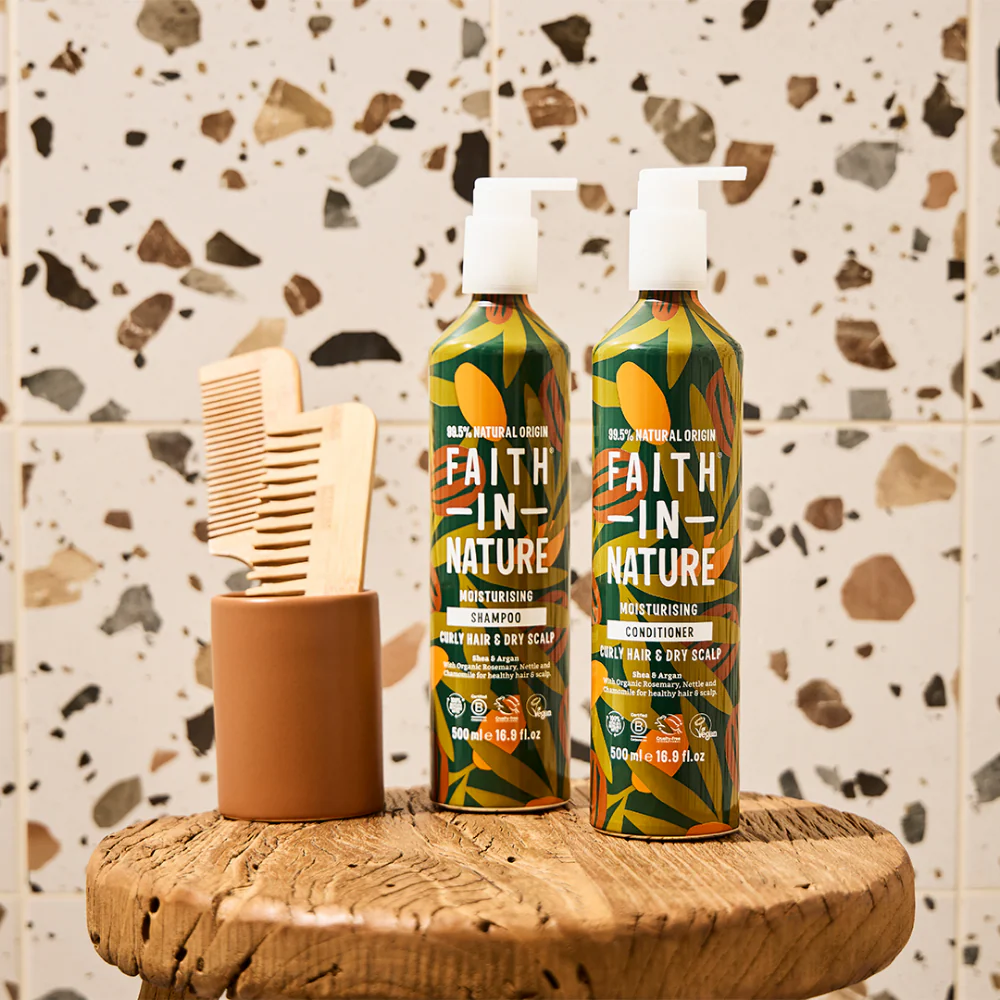 Faith In Nature Shea & Argan Shampoo & Conditioner Aluminium Bottle Twin 2 x 500ml - Image 4