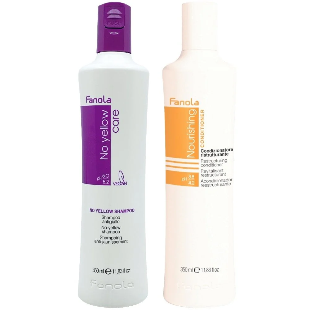 Fanola No Yellow Shampoo & Nourishing Restructuring Conditioner Twin 2 x 350ml