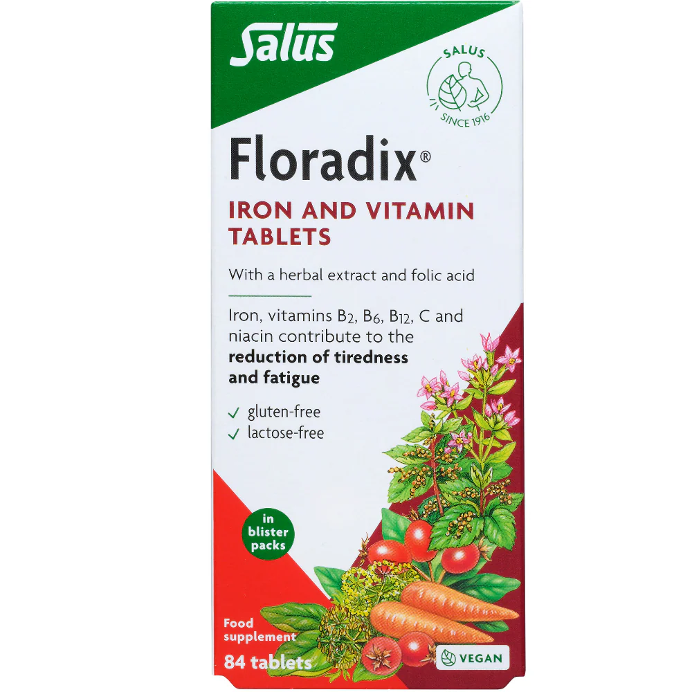 Floradix Iron and Vitamin Tablets 84 Capsules