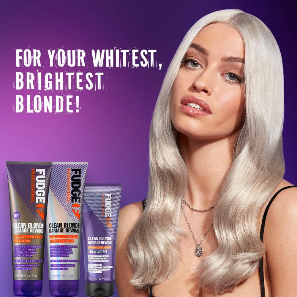 Fudge Professional Clean Blonde Damage Rewind Violet-Toning Shampoo 250ml - Image 5