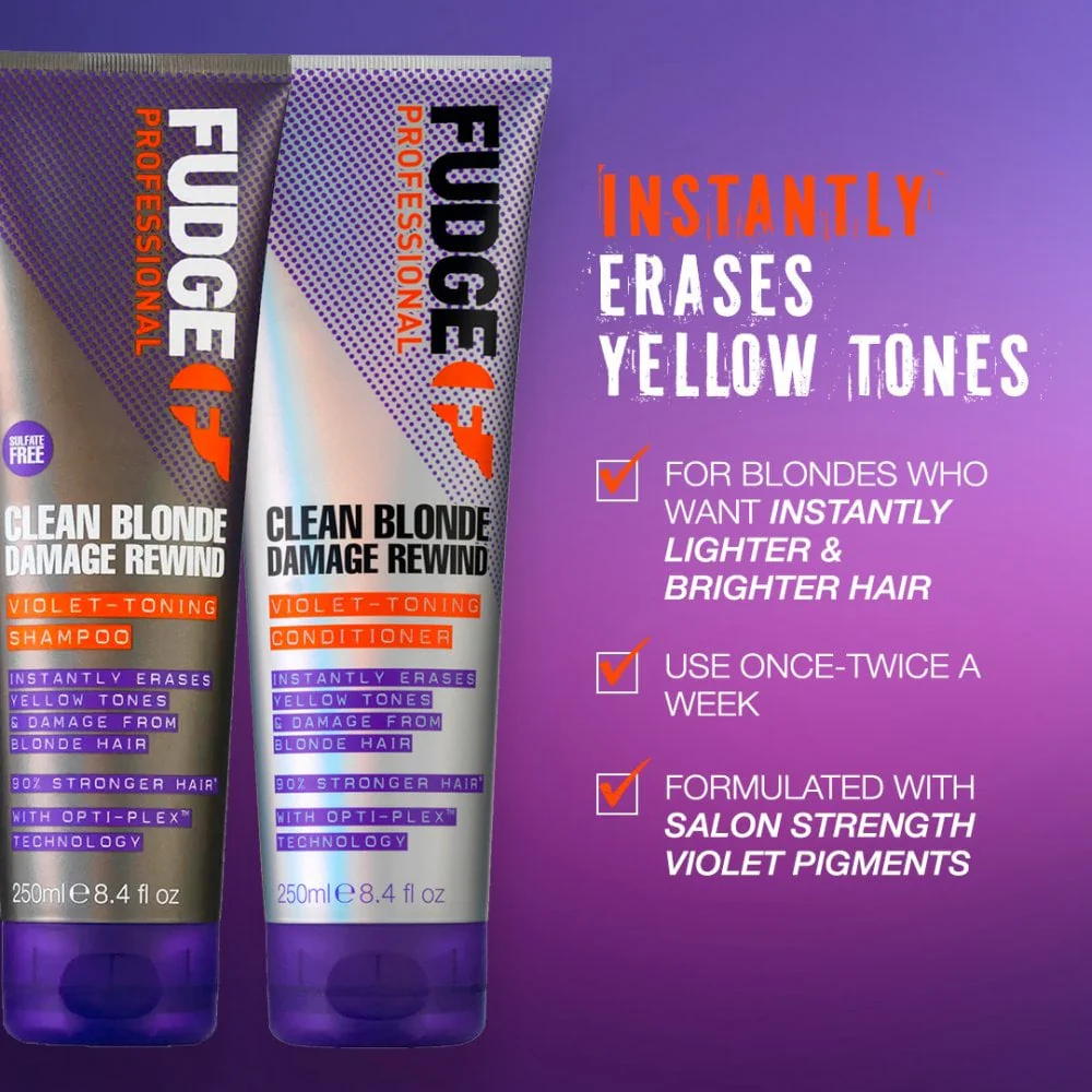 Fudge Professional Clean Blonde Violet-Toning Shampoo 1000ml - Image 4
