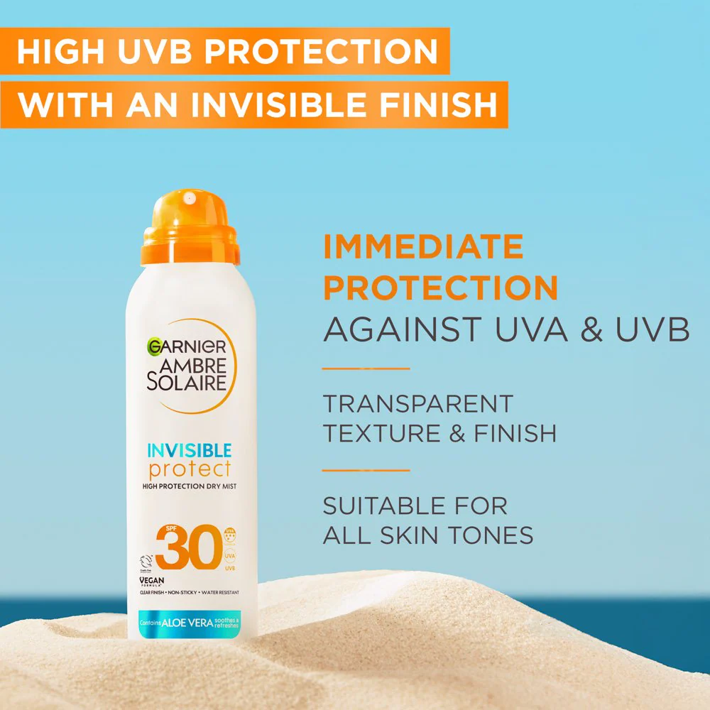 Garnier Ambre Solaire Dry Mist Instant Dry Sun Protection Mist SPF30 200ml - Image 2