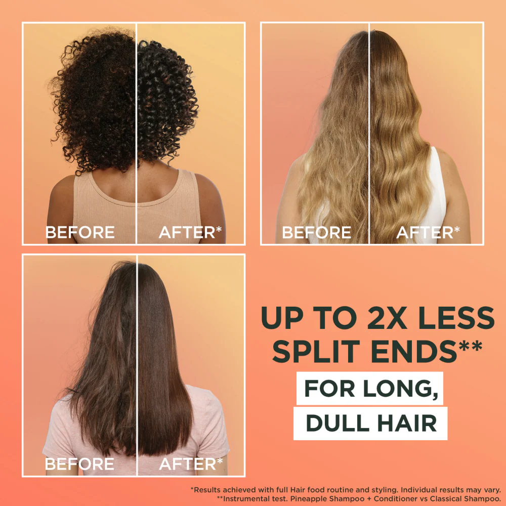 Garnier Ultimate Blends Pineapple Hair Food Glowing Lengths Shampoo 350ml - Image 2