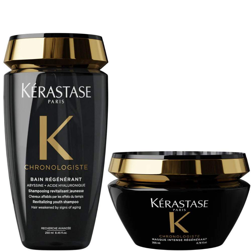 Kérastase Chronologiste Bain Regenerant Revitalising Youth Shampoo 250ml & Masque Intense Regenerant Hair Mask 200ml Twin
