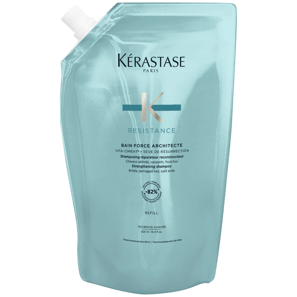 Kérastase Resistance Bain Force Architecte Strengthening Shampoo Refill Pouch 500ml