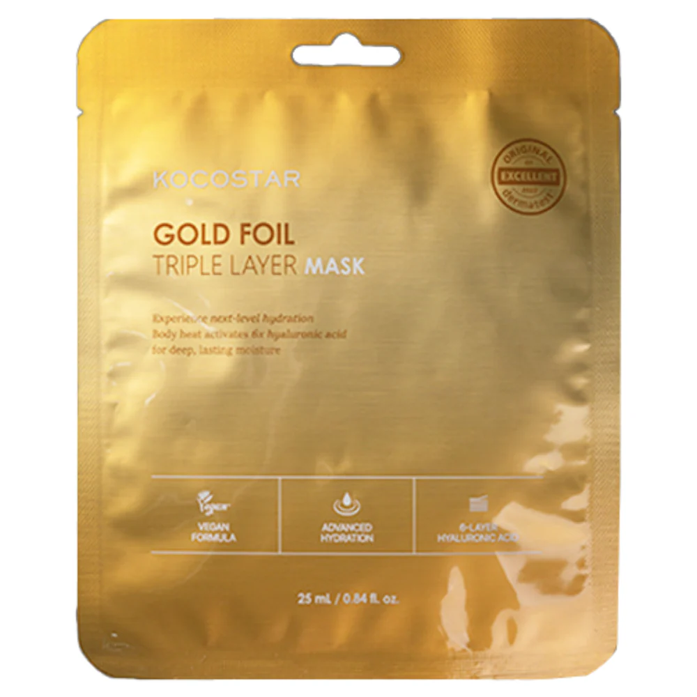 KOCOSTAR Premium Gold Foil Triple Layer Sheet Mask 25ml