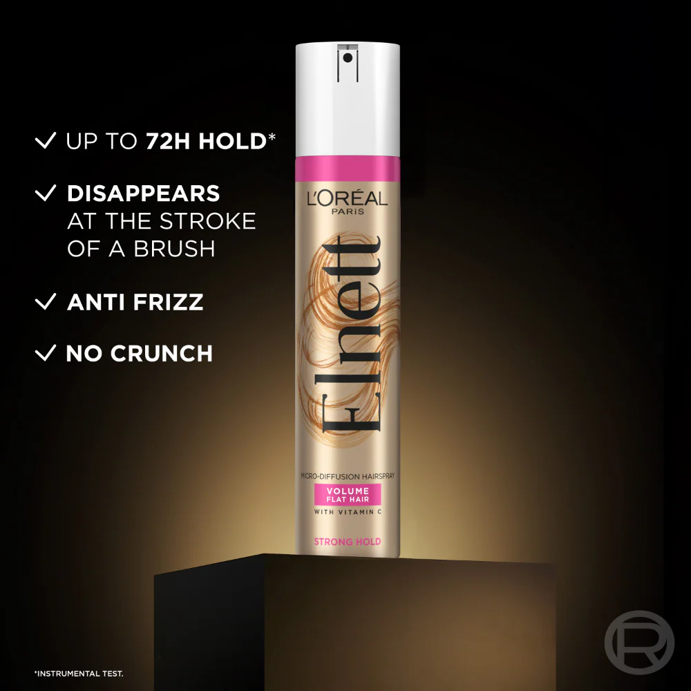 L'Oreal Paris Elnett Strong Hold Volume Hairspray for Flat Hair 400ml - Image 3
