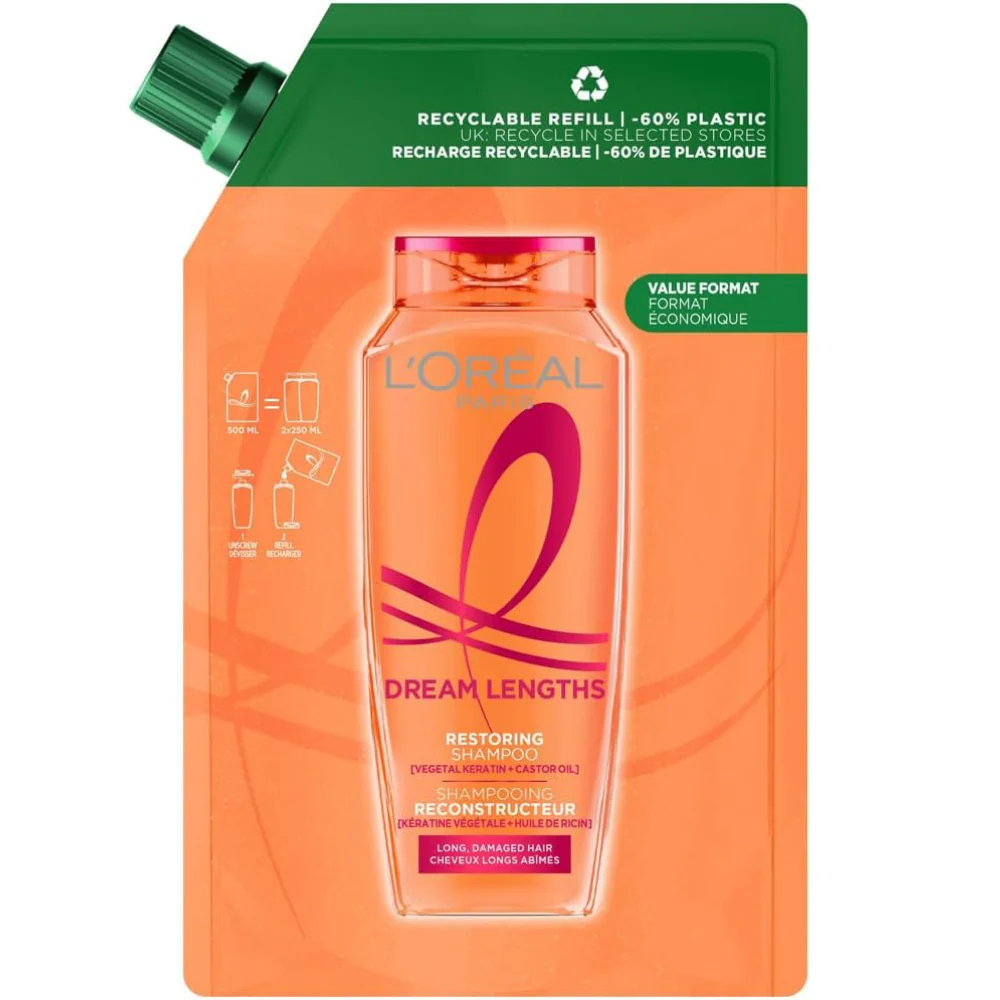 L'Oreal Paris Elvive Dream Lengths Restoring Shampoo Refill 500ml