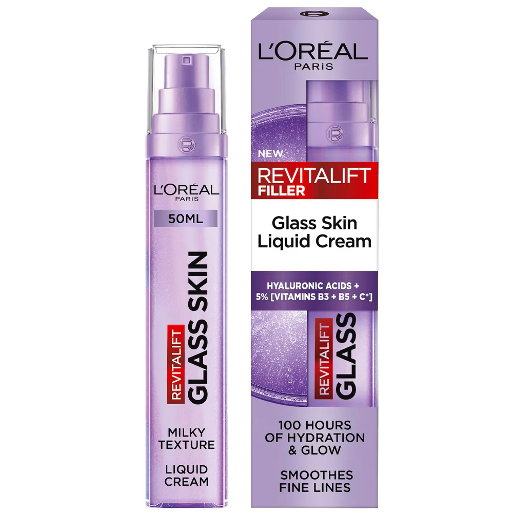 L'Oreal Paris Revitalift Filler Glass Skin Liquid Cream Face Moisturiser 50ml