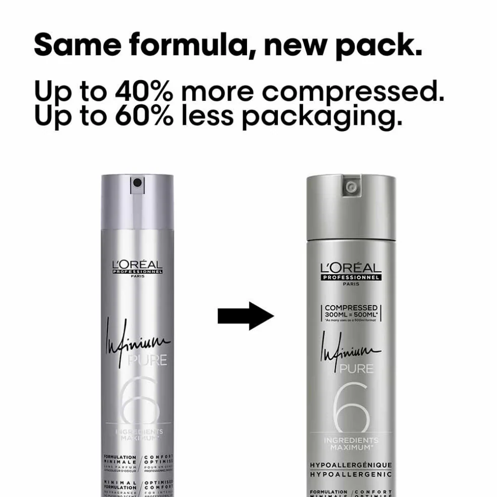 L'Oreal Professionnel Infinium Pure 6 Extra Strong Hairspray 300ml - Image 2