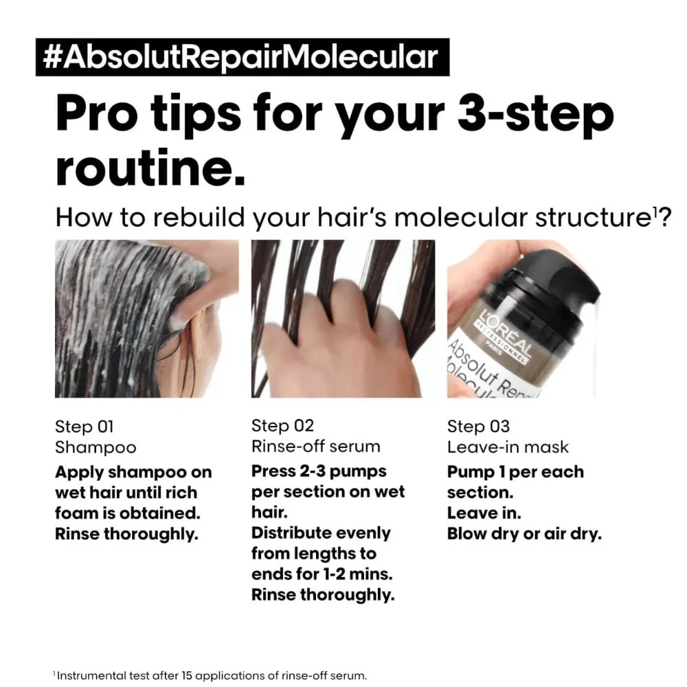 L'Oreal Professionnel Serie Expert Absolut Repair Molecular Shampoo 300ml - Image 6