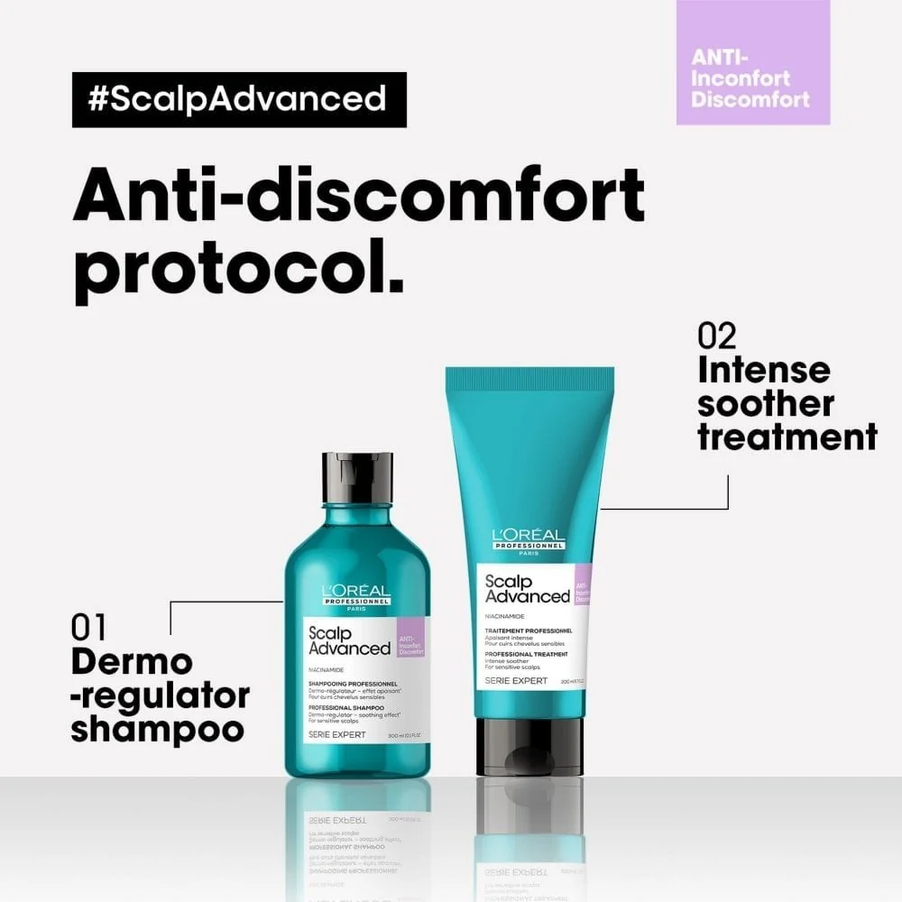 L'Oreal Professionnel Serie Expert Scalp Advanced Anti-Discomfort Dermo-Regulator Shampoo 300ml & Intense Soother Hair Treatment 200ml Twin - Image 8