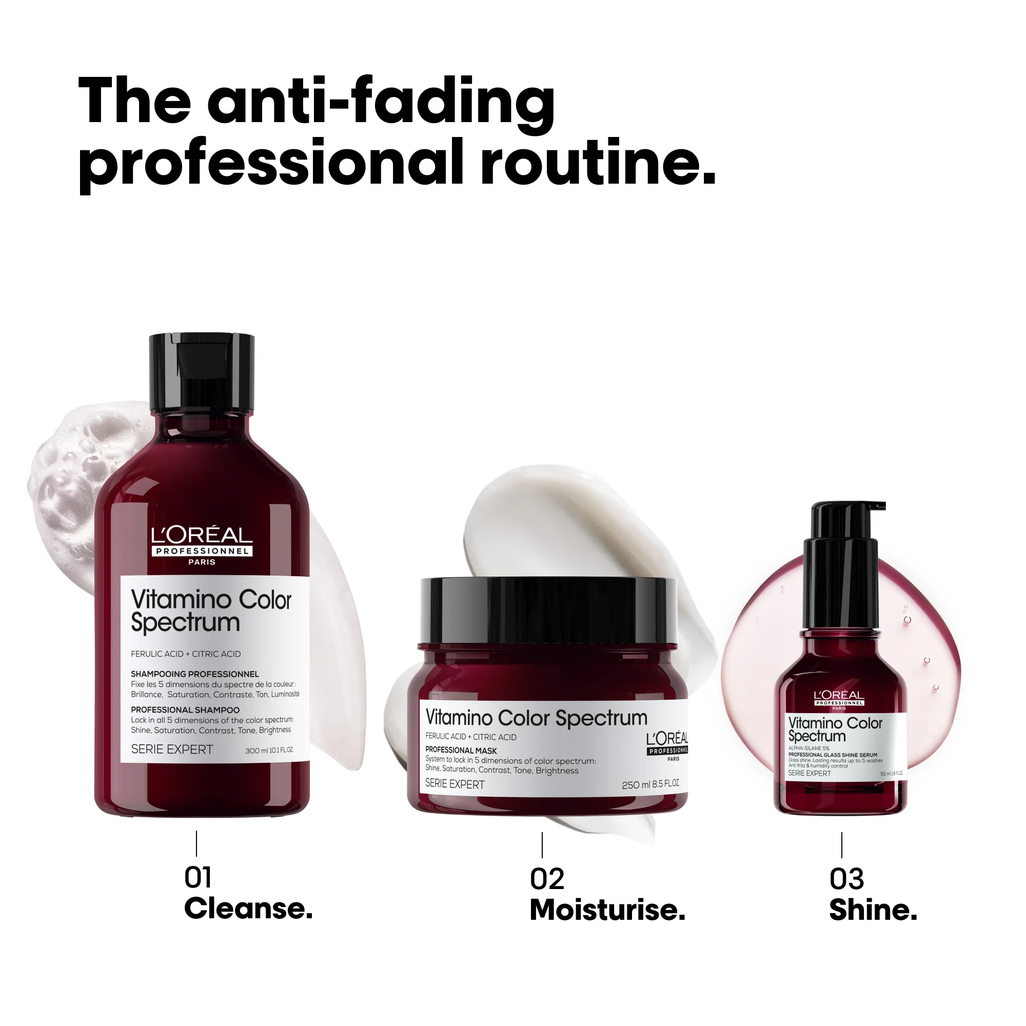 L'Oreal Professionnel Serie Expert Vitamino Colour Spectrum Shampoo, Mask & Serum Trio - Image 7