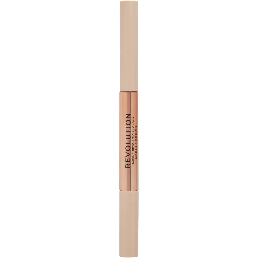 Makeup Revolution Fluffy Brow 2-In-1 Blade Pencil & Clear Brow Gel Duo - Image 3