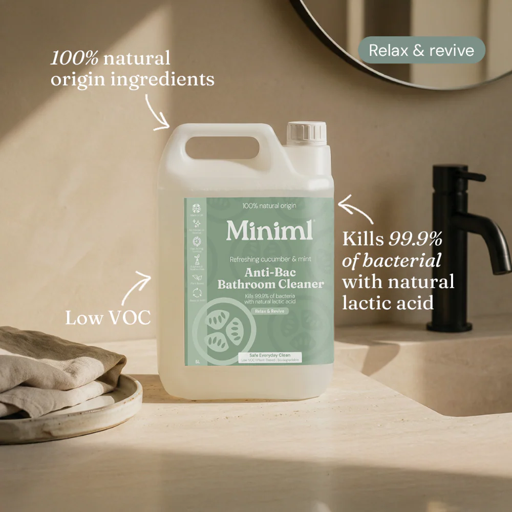 Miniml Anti-Bacterial Bathroom Cleaner Cucumber & Mint 5000ml - Image 2