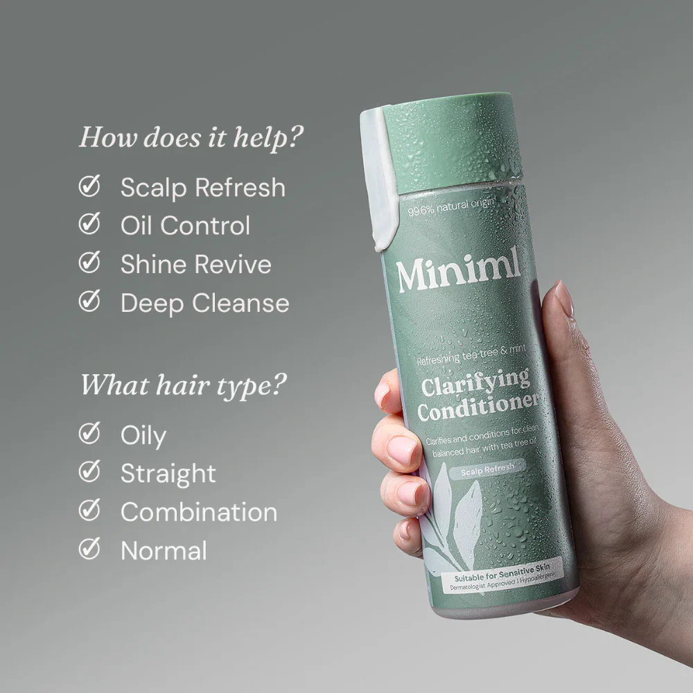 Miniml Clarifying Conditioner Refreshing Tea Tree & Mint 400ml - Image 3