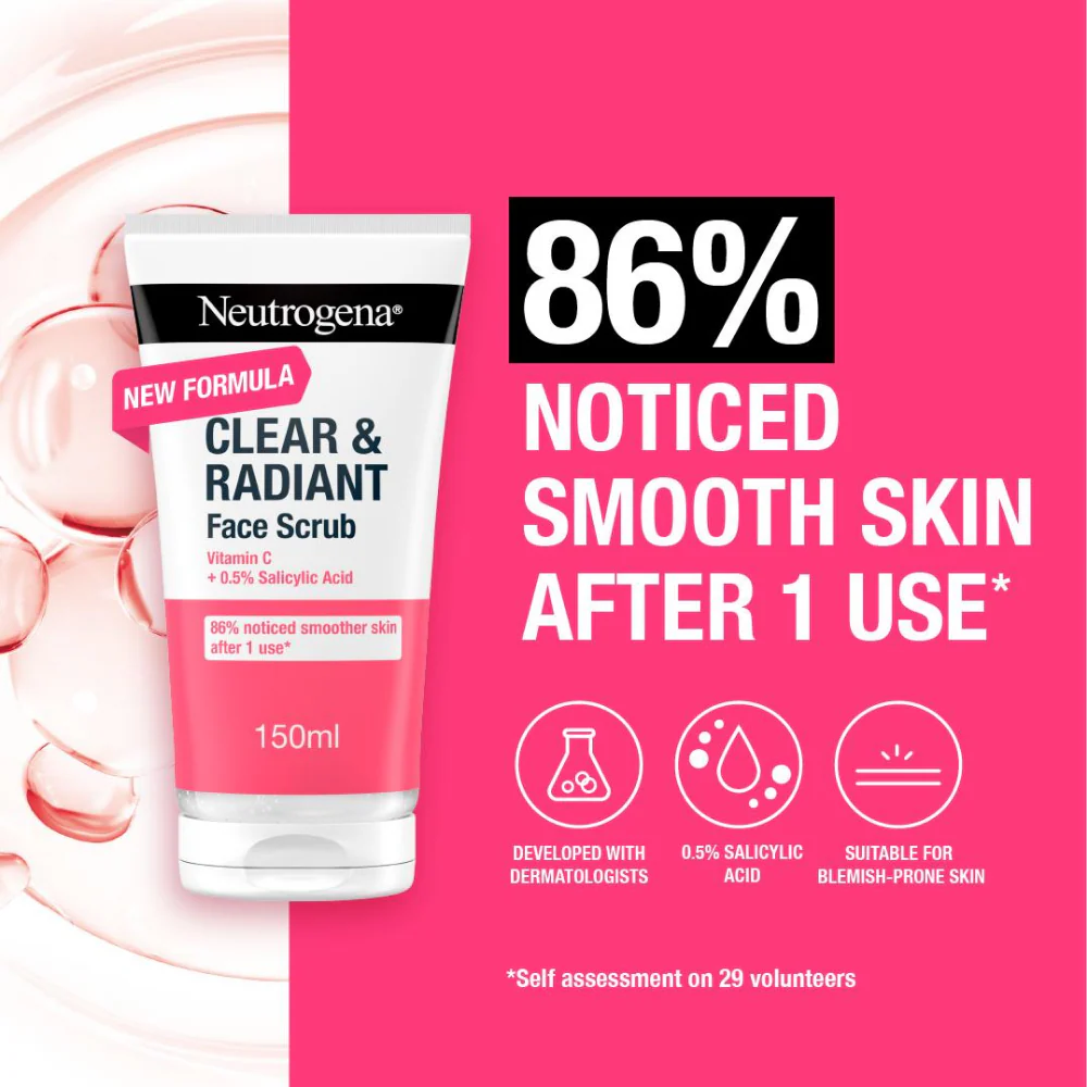 Neutrogena Refreshingly Clear Pink Grapefruit Daily Exfoliator 150ml - Image 4