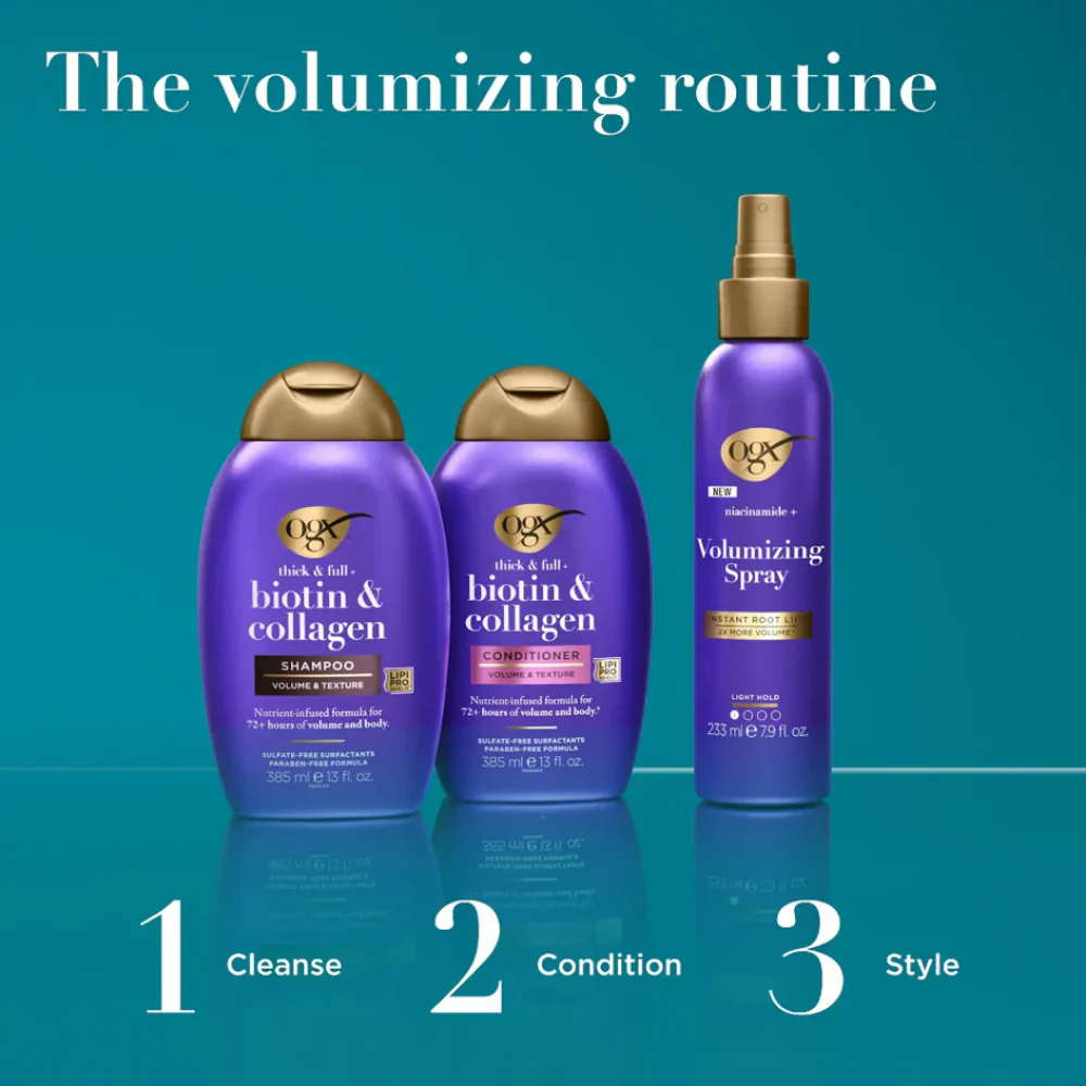OGX Thick & Full+ Biotin & Collagen Volume Shampoo & Conditioner Twin 2 x 385ml - Image 4