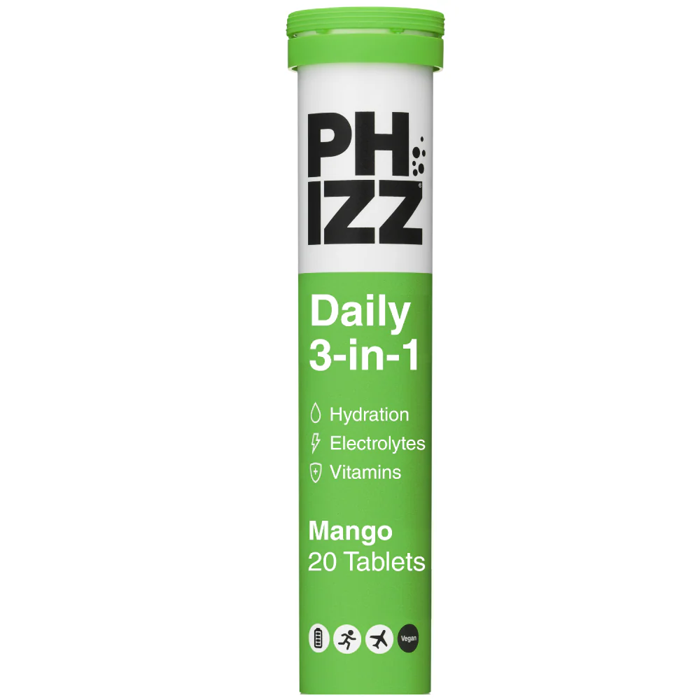 Phizz Daily 3-in-1 Hydration, Electrolytes & Vitamins Effervescent Tablets Mango 20 Tablets