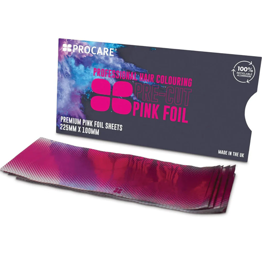 Procare Pre-Cut Pink Foil Strips 100mm x 225mm