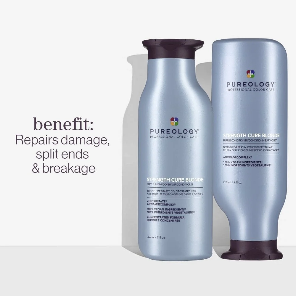 Pureology Strength Cure Blonde Purple Shampoo & Conditioner Twin 2 x 266ml - Image 3