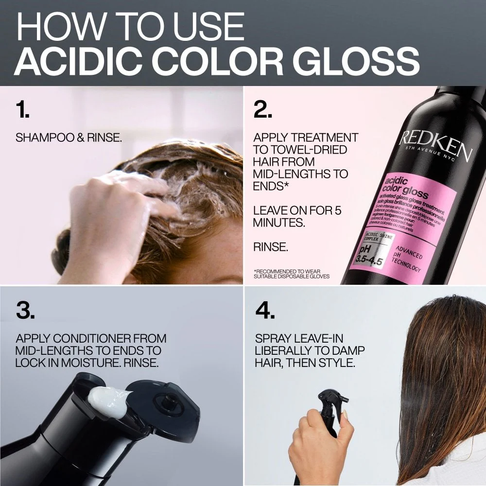 Redken Acidic Colour Gloss Gentle Cleansing Sulphate-Free Shampoo 500ml - Image 6