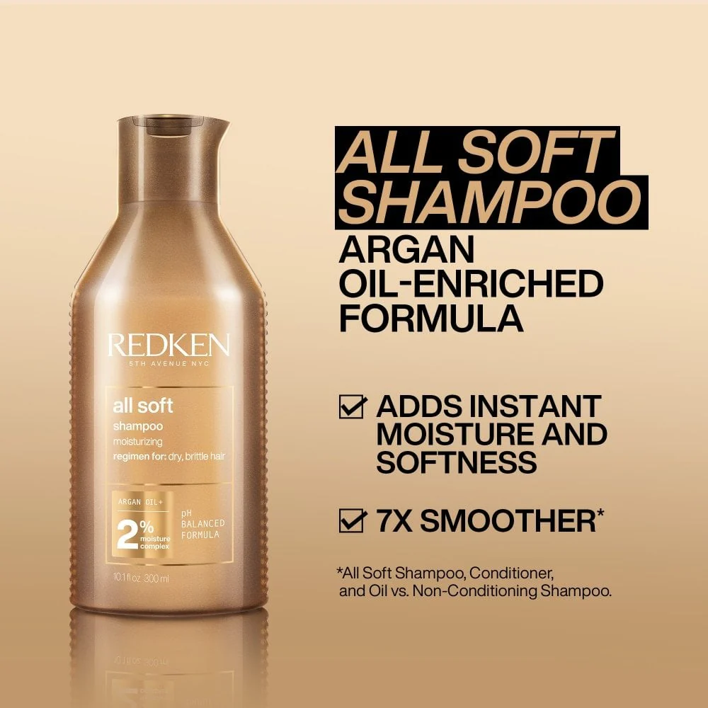 Redken All Soft Moisturising Shampoo & Conditioner Twin 2 x 300ml - Image 2