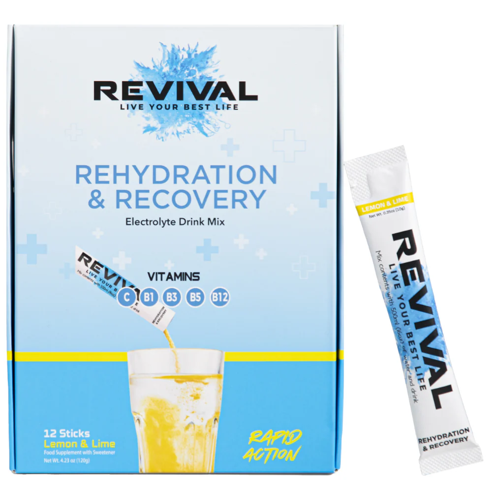 Revival Lemon & Lime Rehydration & Recovery Electrolyte Drink Mix x12