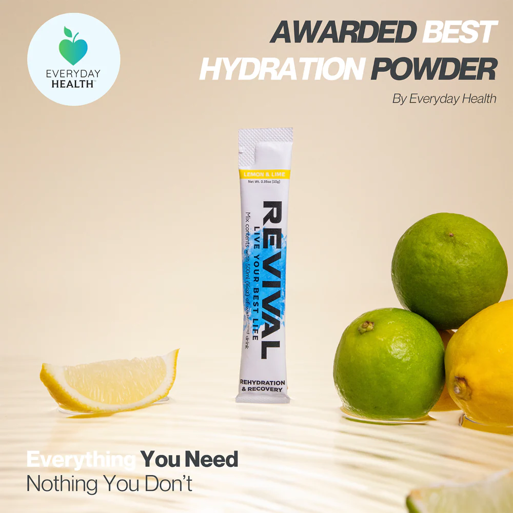 Revival Lemon & Lime Rehydration & Recovery Electrolyte Drink Mix x12 - Image 3
