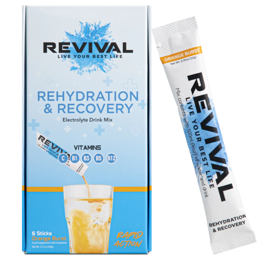 Revival Orange Burst Rehydration & Recovery Electrolyte Drink Mix x6