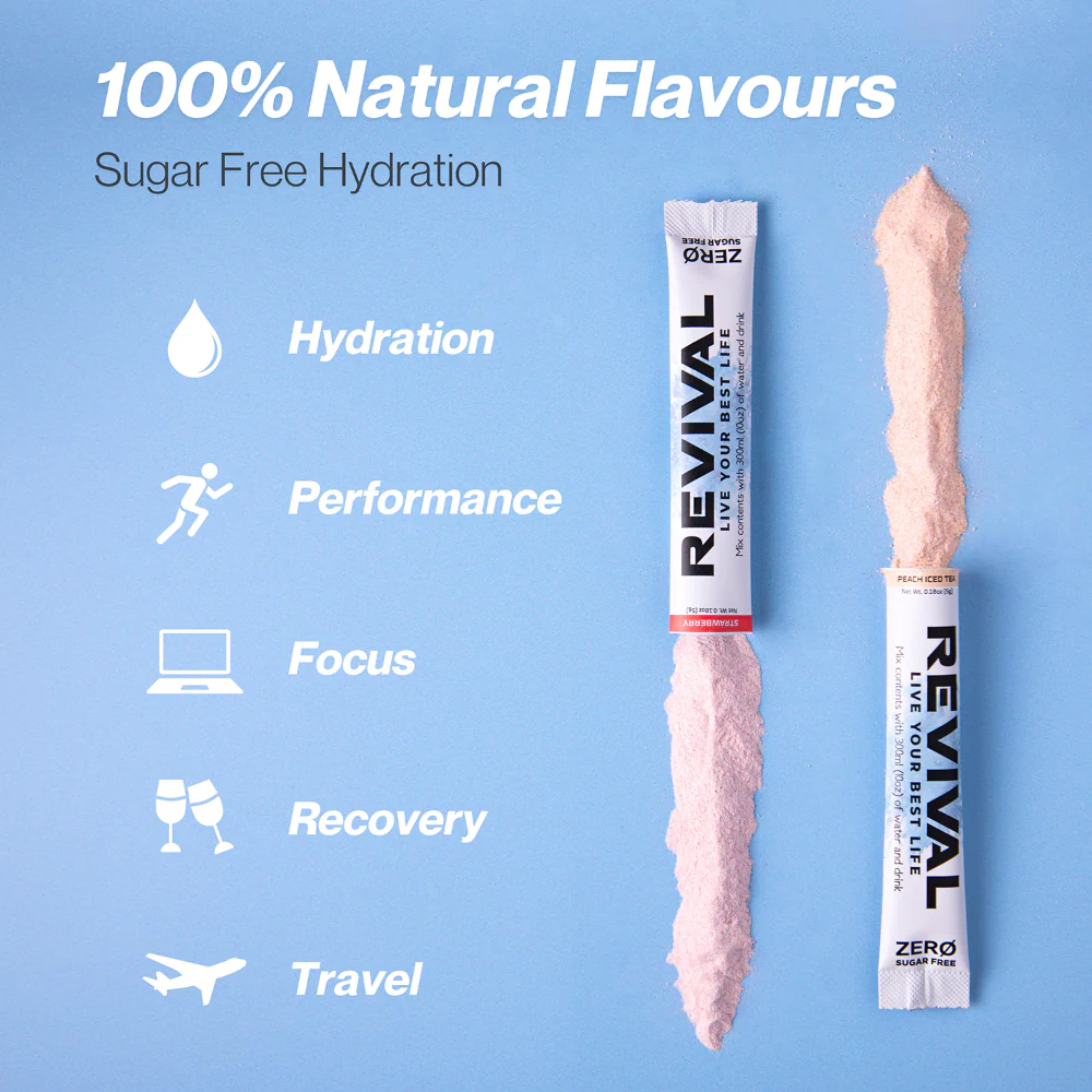 Revival Zero Sugar Apple & Blackcurrant Rehydration & Recovery Electrolyte Drink Mix x14 - Image 4