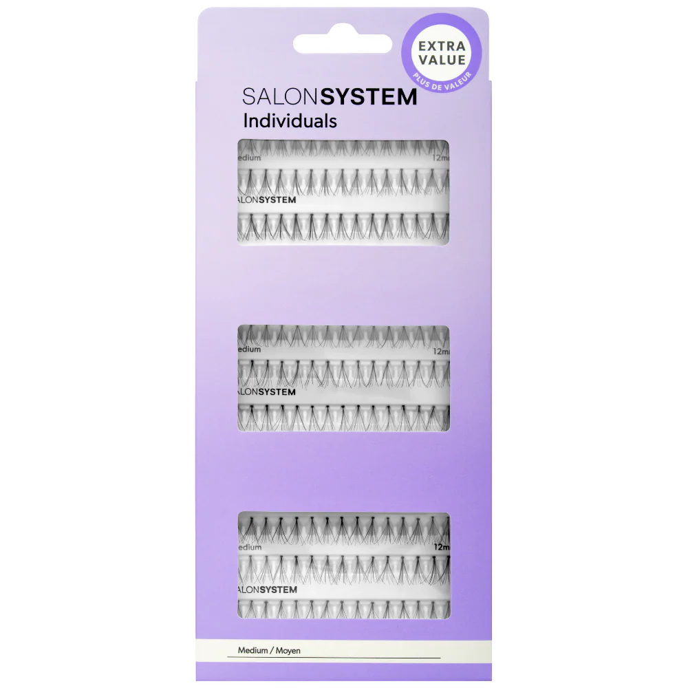 Salon System Naturalash Individual Lashes Black Medium 6 Pack
