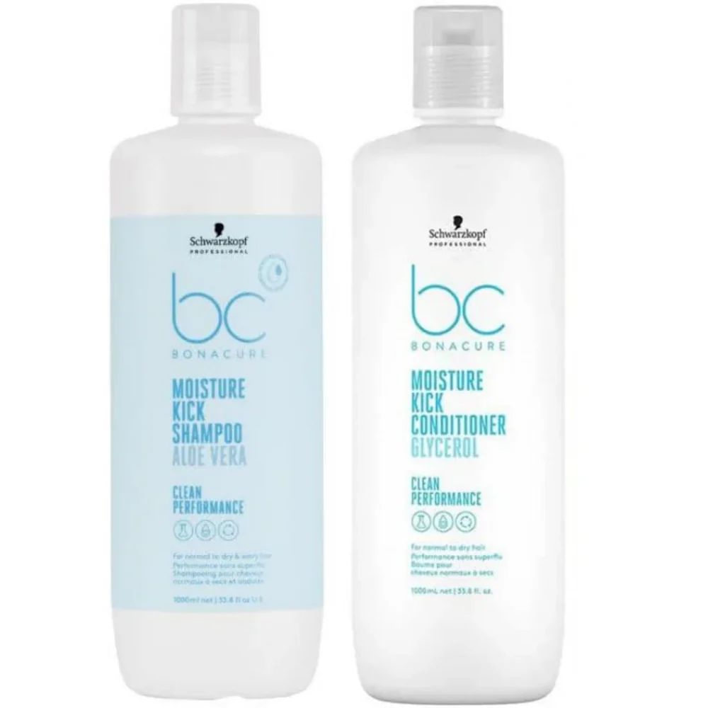 Schwarzkopf Professional BC Bonacure Clean Moisture Kick Shampoo & Conditioner Twin 2 x 1000ml
