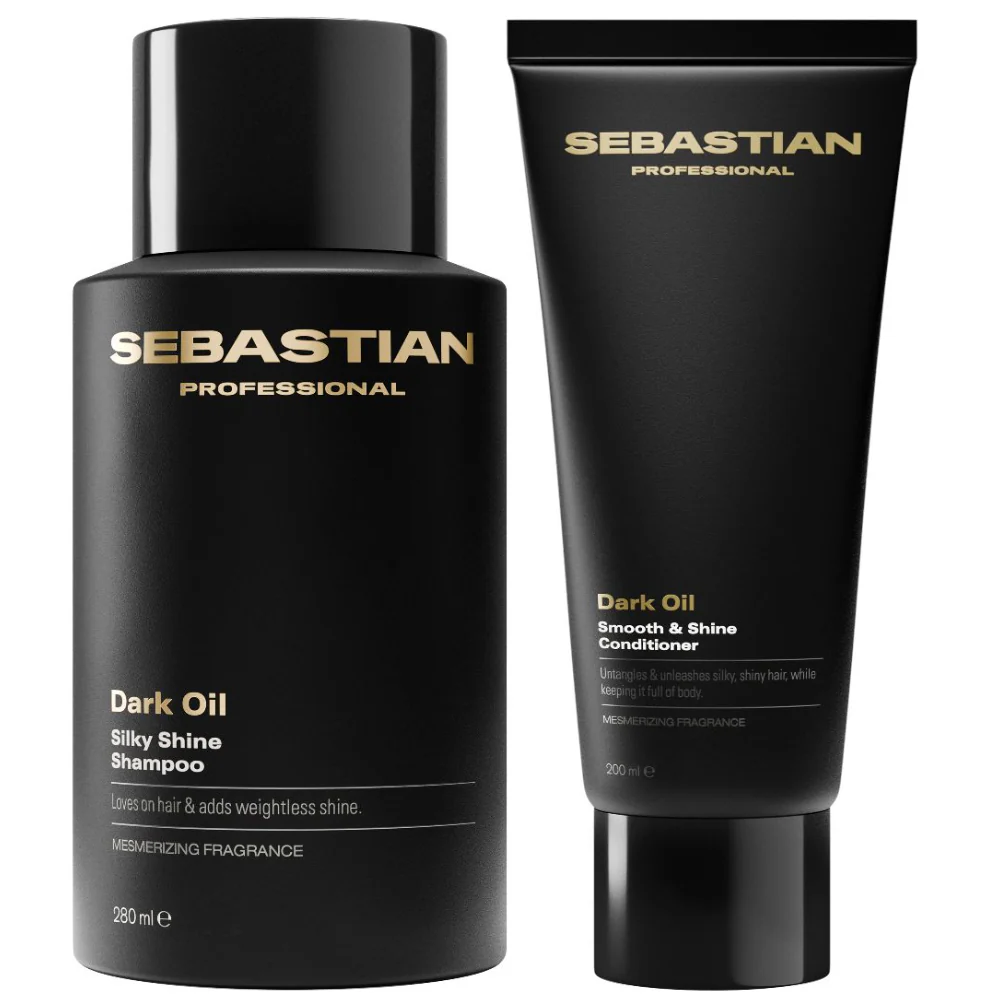 Sebastian Professional Dark Oil Silky Shine Shampoo 280ml & Smooth & Shine Conditioner 200ml Twin